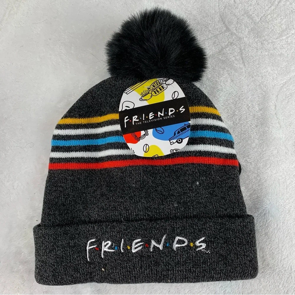 Friends TV Show Winter Hat Black Beanie and Gloves‎ Girls Size NEW